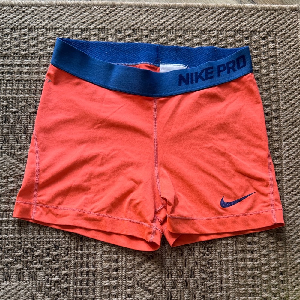 Nike Pro Orange and Blue Training Shorts